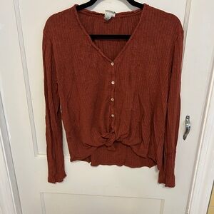 a new day Women's Rust Button-Down Shirt
